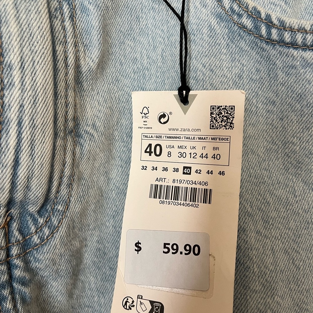 Zara high rise, wide leg jeans